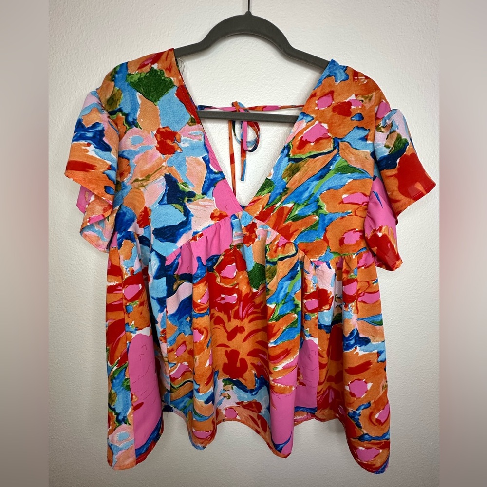 Entro | Bright Floral Blouse Top